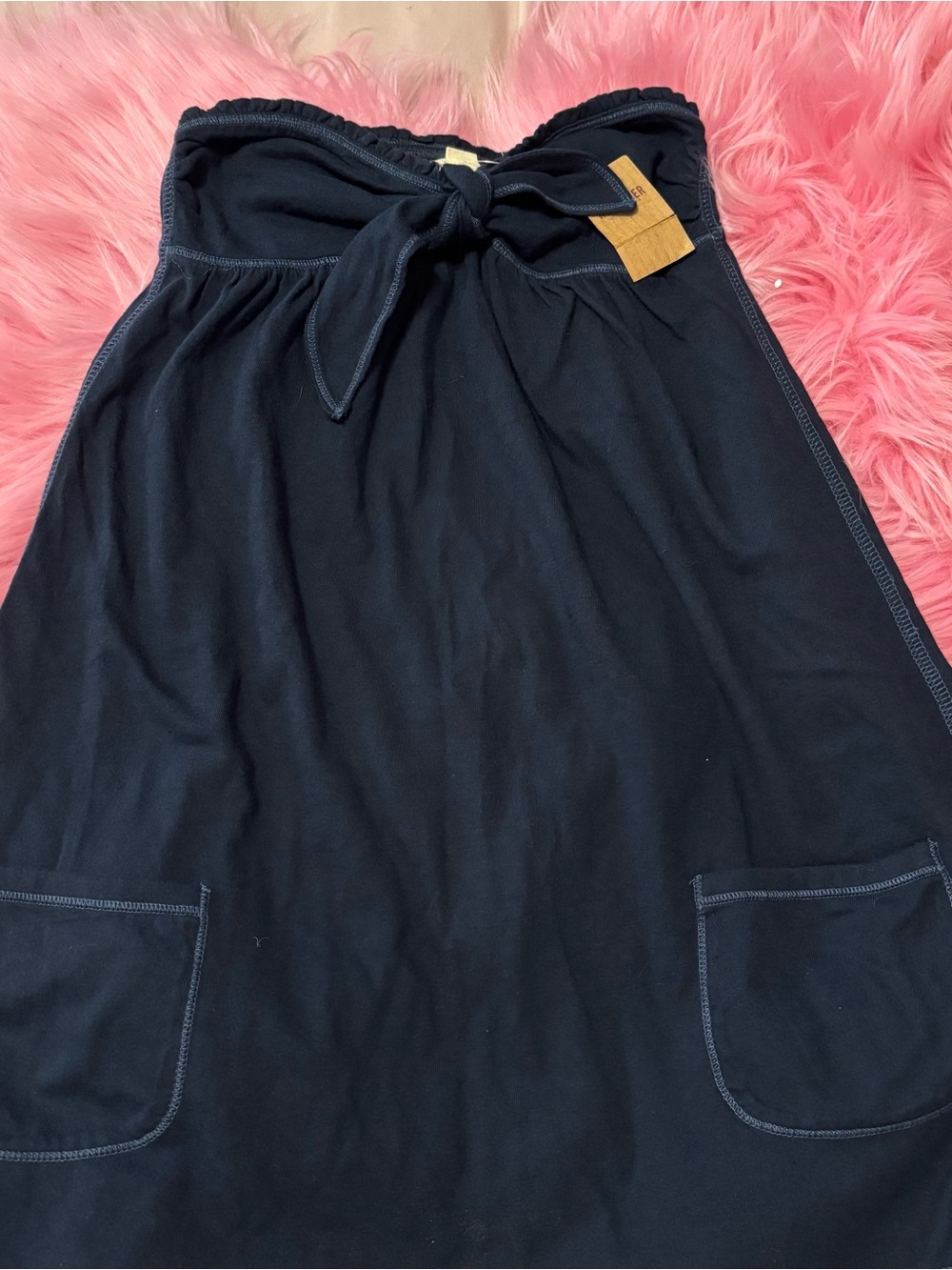 Vintage Hollister Babydoll Top Blue Y2K Pockets Strapless Cotton NWT XS